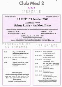 Programme du lendemain